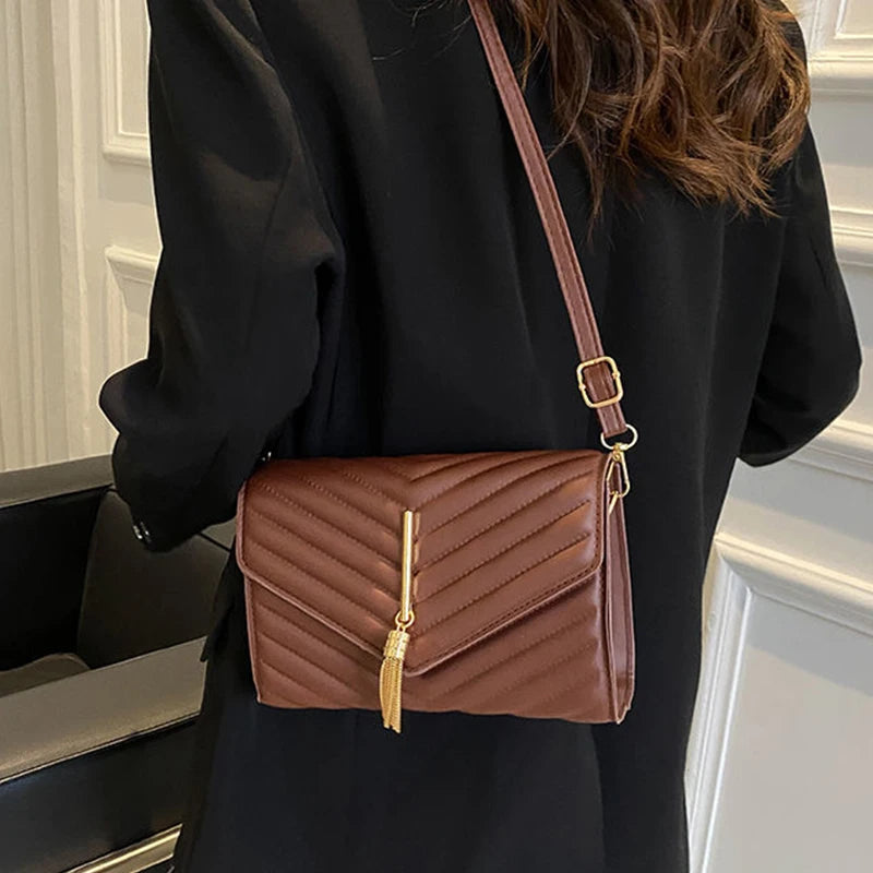 Quilted Crossbody Bags with Fringe Detail