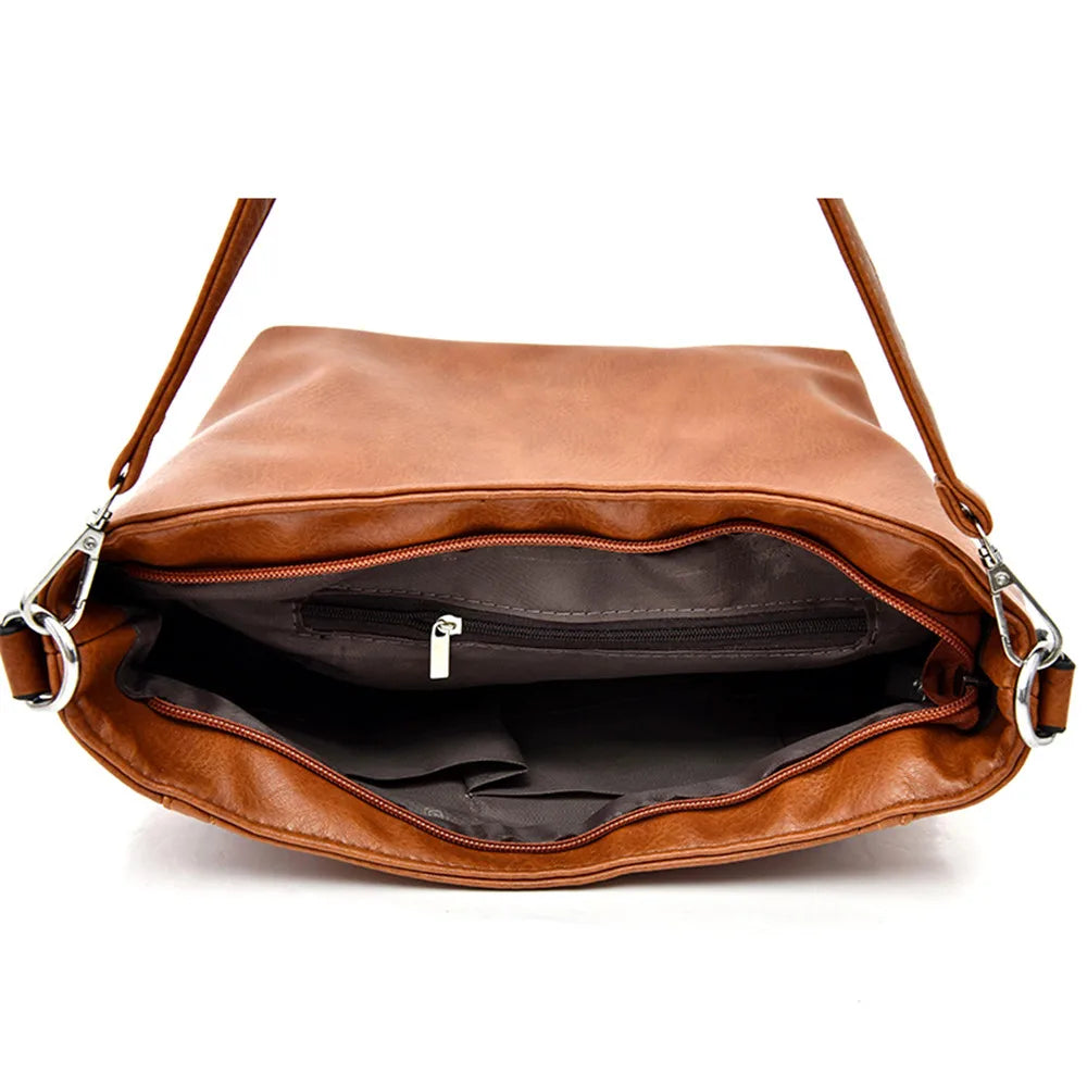 Fashionable Large Leather Shoulder Bag