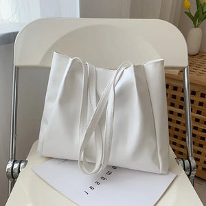 Lemon Yellow Shoulder Handbags Casual Cowhide PU Leather Shopping Bags