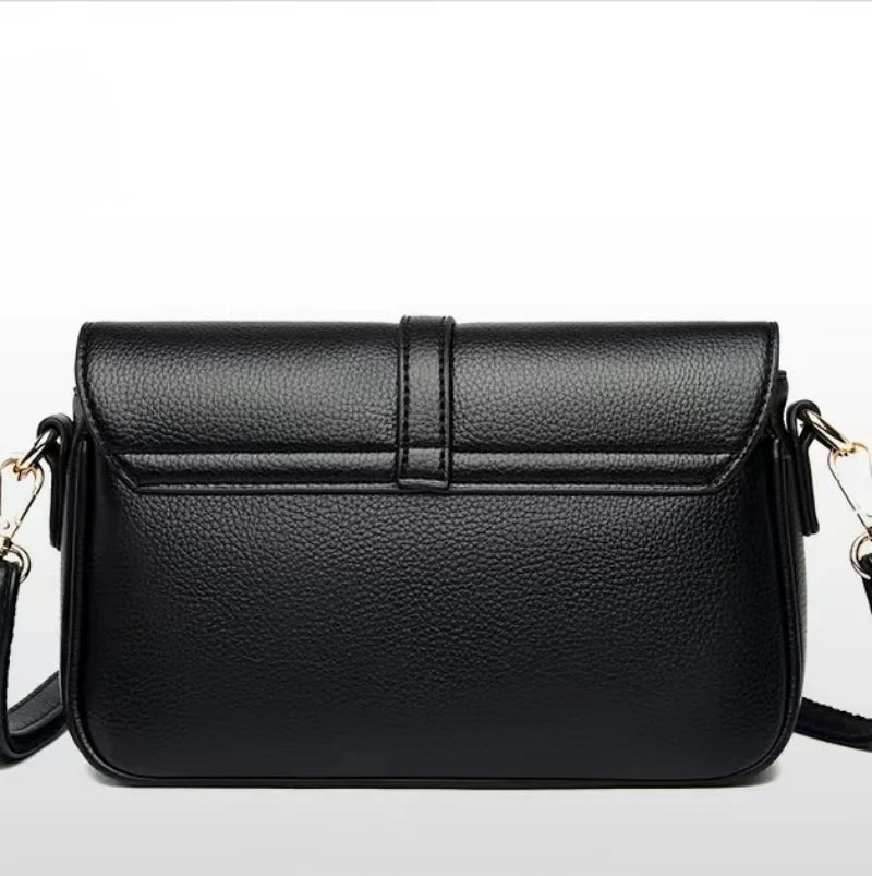 Leather Crossbody Bag Solid Small Crossbody Flap Shoulder Bag