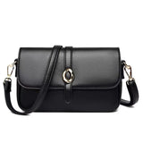 Leather Crossbody Bag Solid Small Crossbody Flap Shoulder Bag