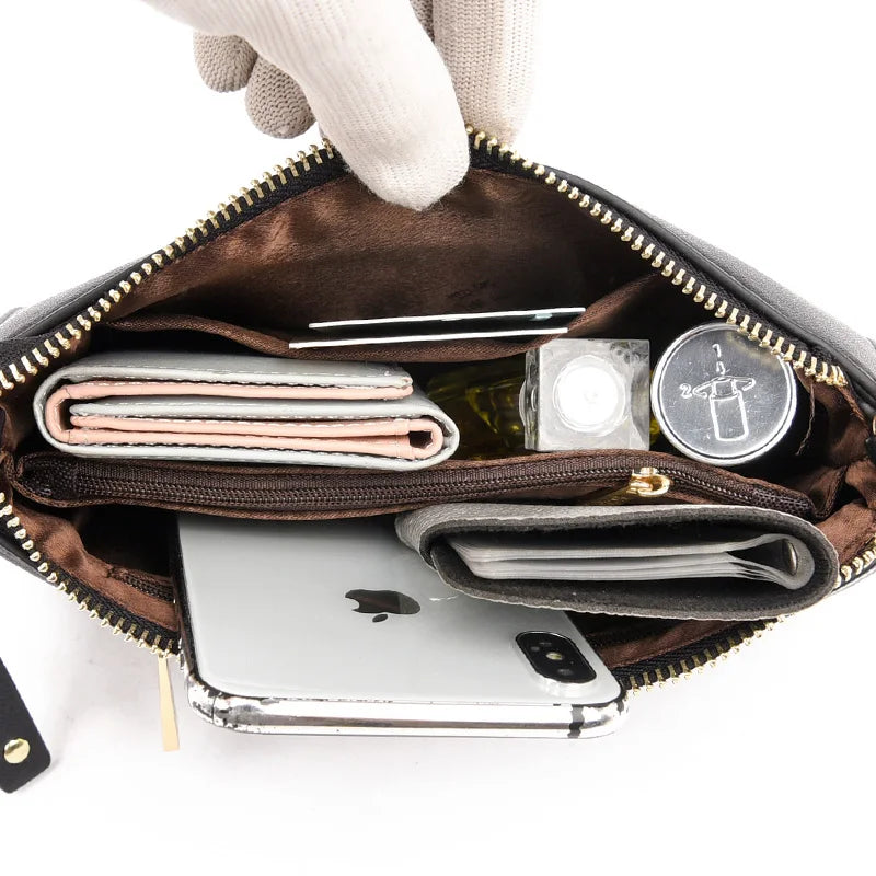 Women's Mini Clutch Crossbody Bag Multi-pocket Leather Shoulder Handbag