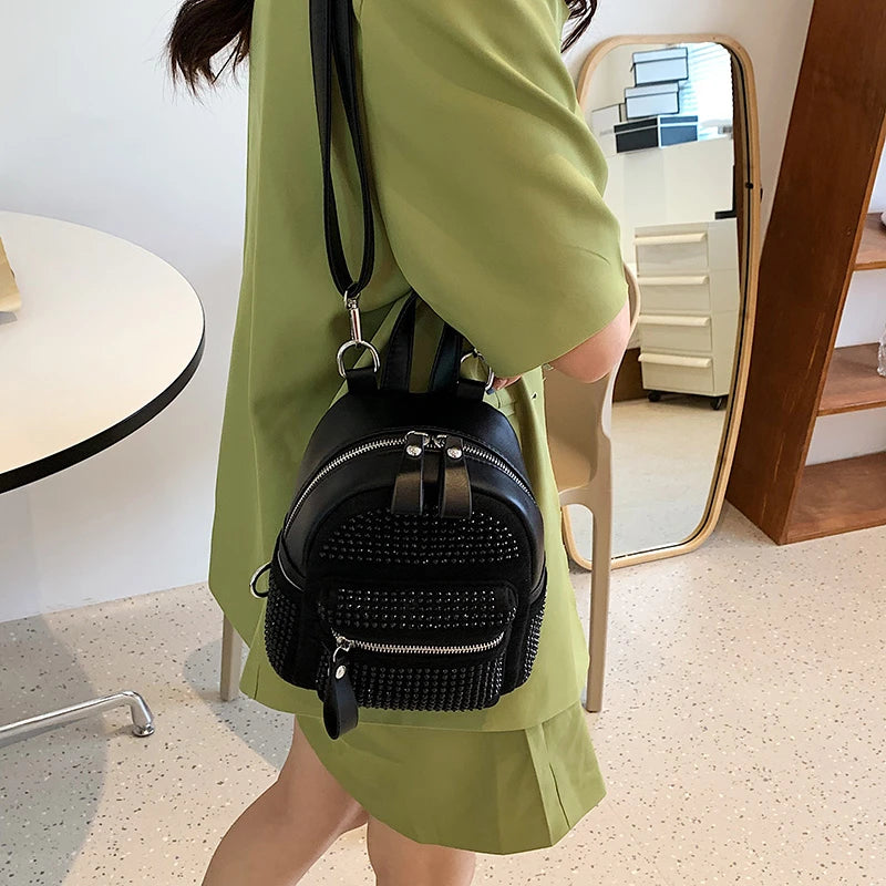 Ladies Mini Small Backpack High Soft Leather PU Backpack