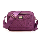 Embroidered Thread Rhombus Messenger Bag Large-capacity Plaid Shoulder Handbag