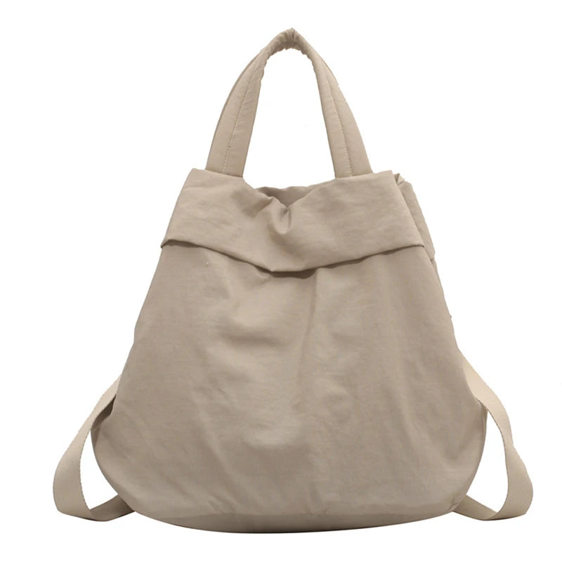 Nylon Shoulder Bag Women's Canvas Large Tote Solid Crossbody Bag
