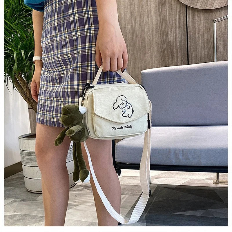 Cartoon Print One-Shoulder Bag Canvas Small Fresh