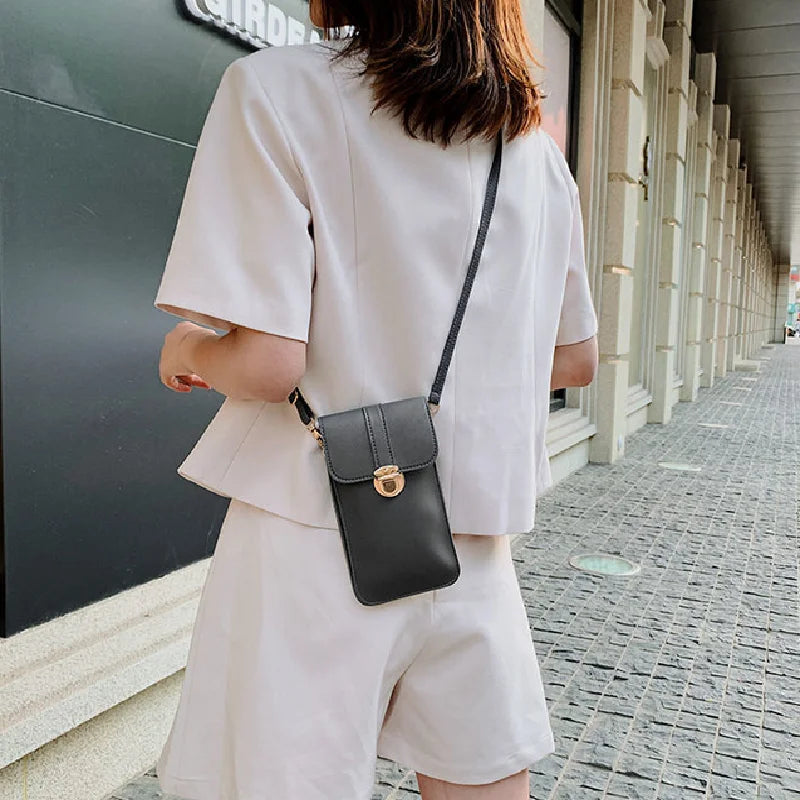 Leather Phone Wallet Crossbody Bag for Women