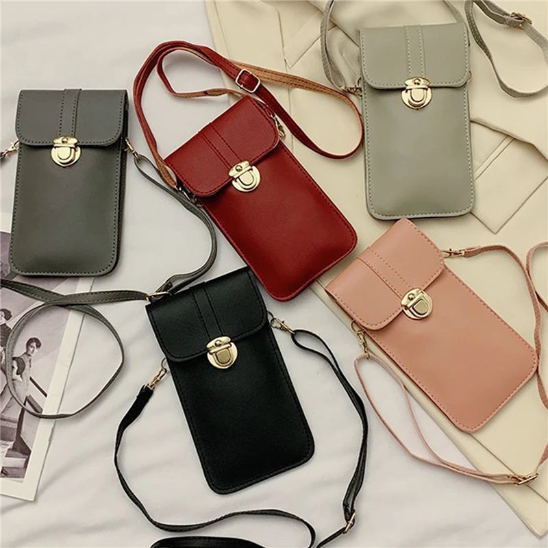 Leather Phone Wallet Crossbody Bag for Women