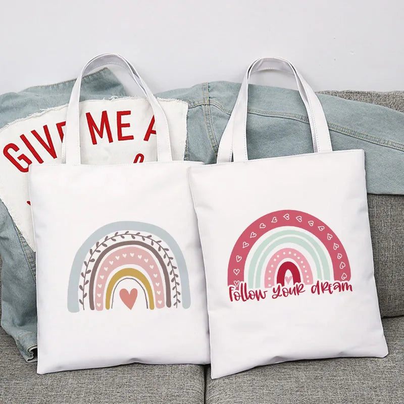 Casual Summer Shoulder Bag Foldable Reusable Shopper Canvas Tote Bag