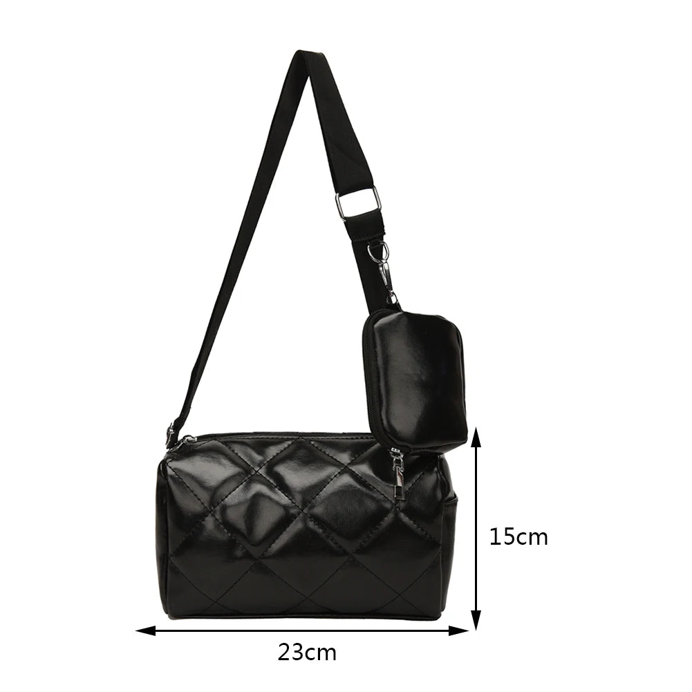 Women's PU Leather Shoulder Bag with Small Purse