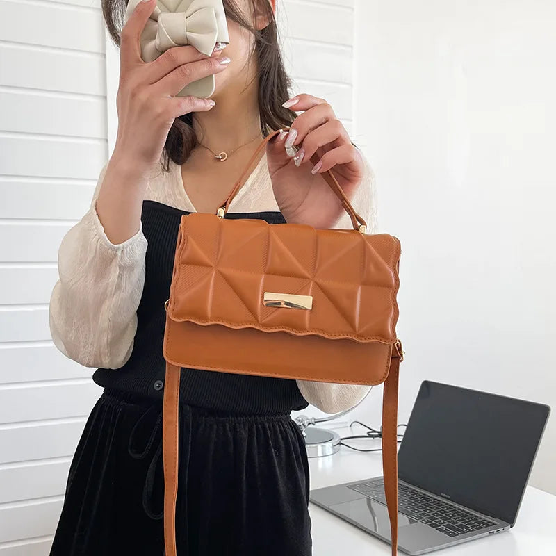 Brown Leather Small Shoulder Bag for Women