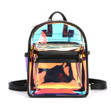 Transparent Laser Backpack PVC Clear School Bags For Teenager Girls
