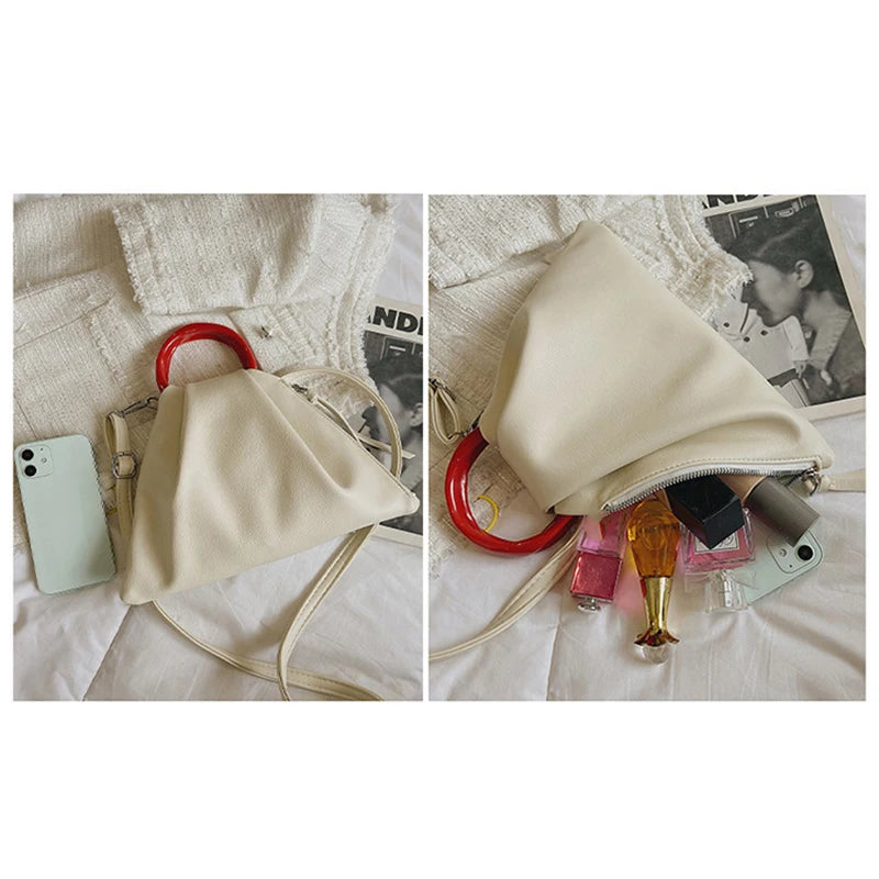 Small PU Shoulder Bag Casual Cross Body Clutch Bag for Girls