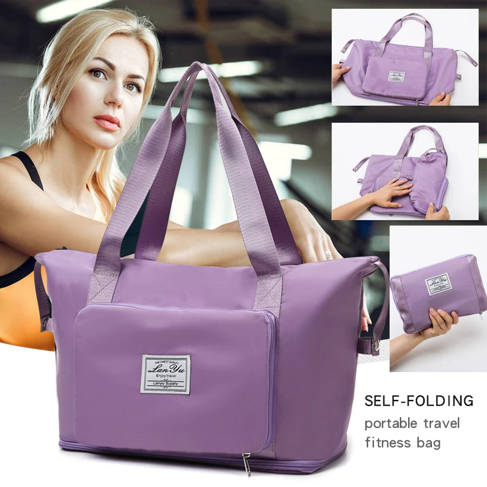Foldable Travel Bag for Women Large Capacity Hand-held Wait Bag