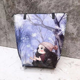 Cartoon Pattern PU Leather Handbag Shoulder Messenger Bag Large Capacity