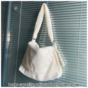 Soft Plush Women Messenger Bag Large Capacity Winter Shoulder Bags