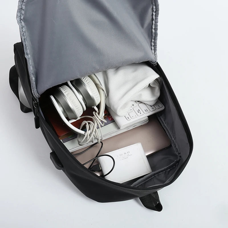College Laptop Backpack USB Charging Port Waterproof School Bags