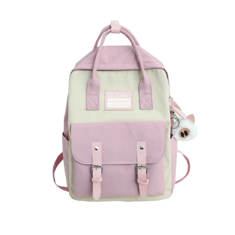 Travel Laptop Backpack with Plush Pendant - Durable School Daypack