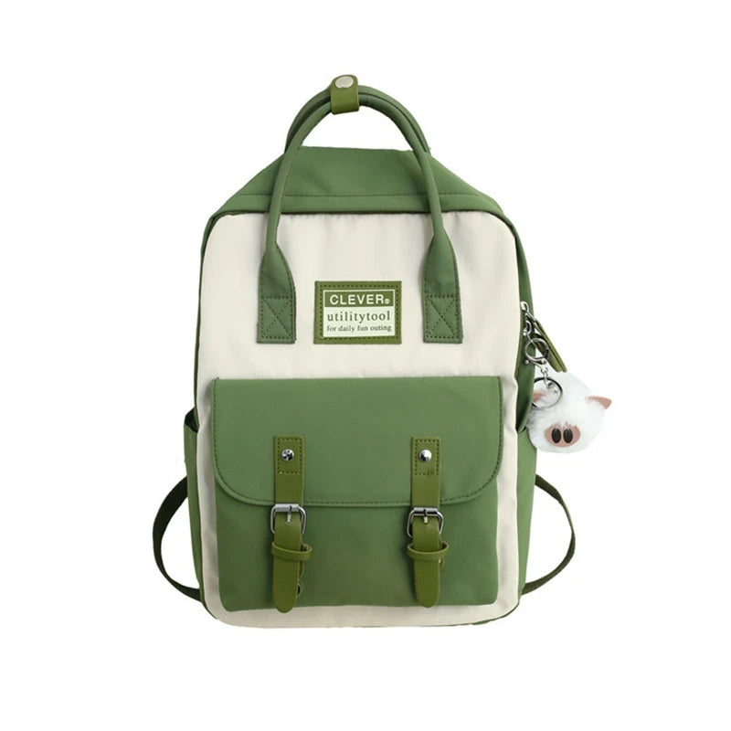 Travel Laptop Backpack with Plush Pendant - Durable School Daypack