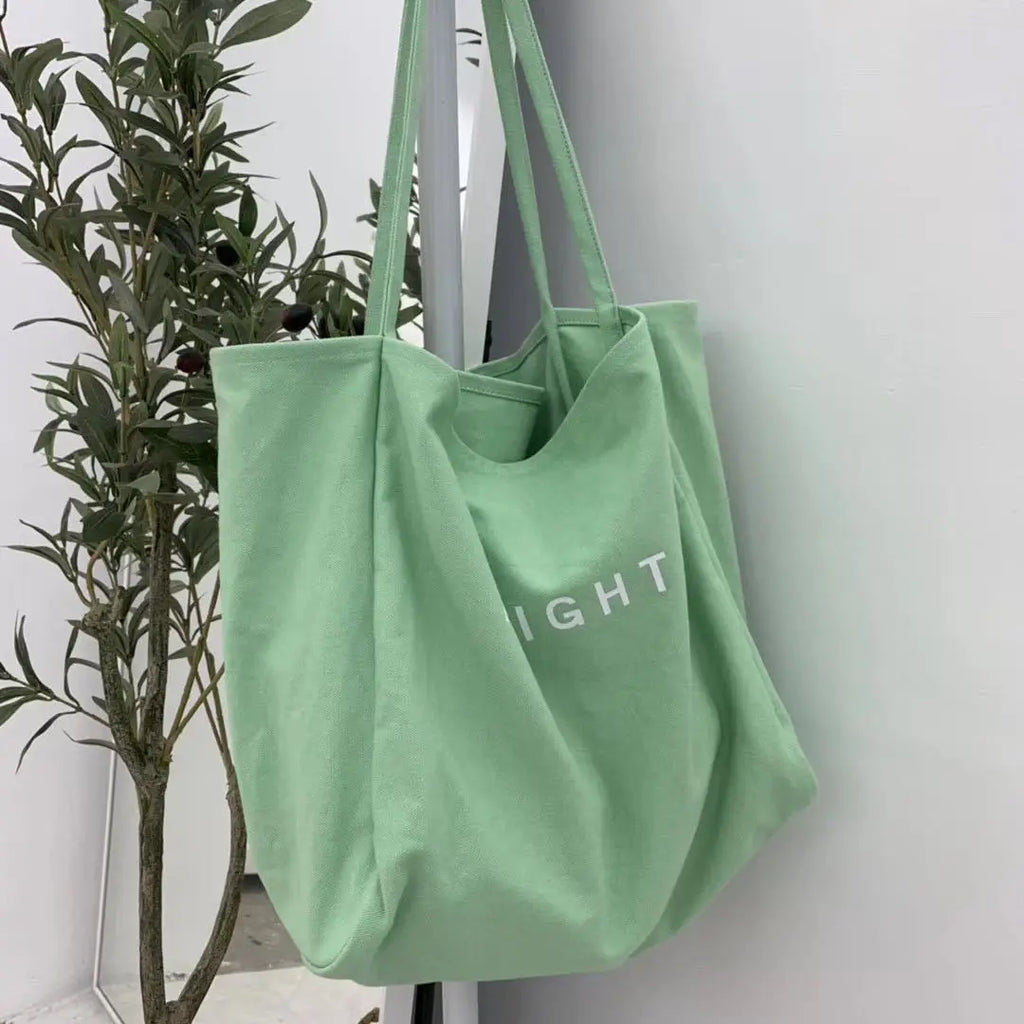 Large Canvas Handbag Women Candy Letter Shopping Tote Lady Shoulder Bag