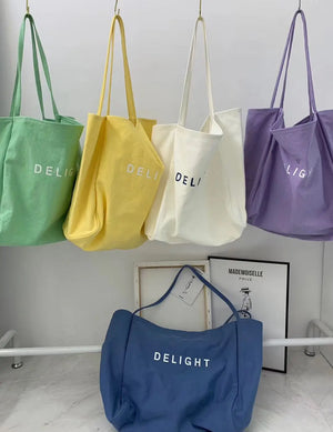 Large Canvas Handbag Women Candy Letter Shopping Tote Lady Shoulder Bag