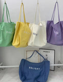 Large Canvas Handbag Women Candy Letter Shopping Tote Lady Shoulder Bag