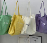 Large Canvas Handbag Women Candy Letter Shopping Tote Lady Shoulder Bag
