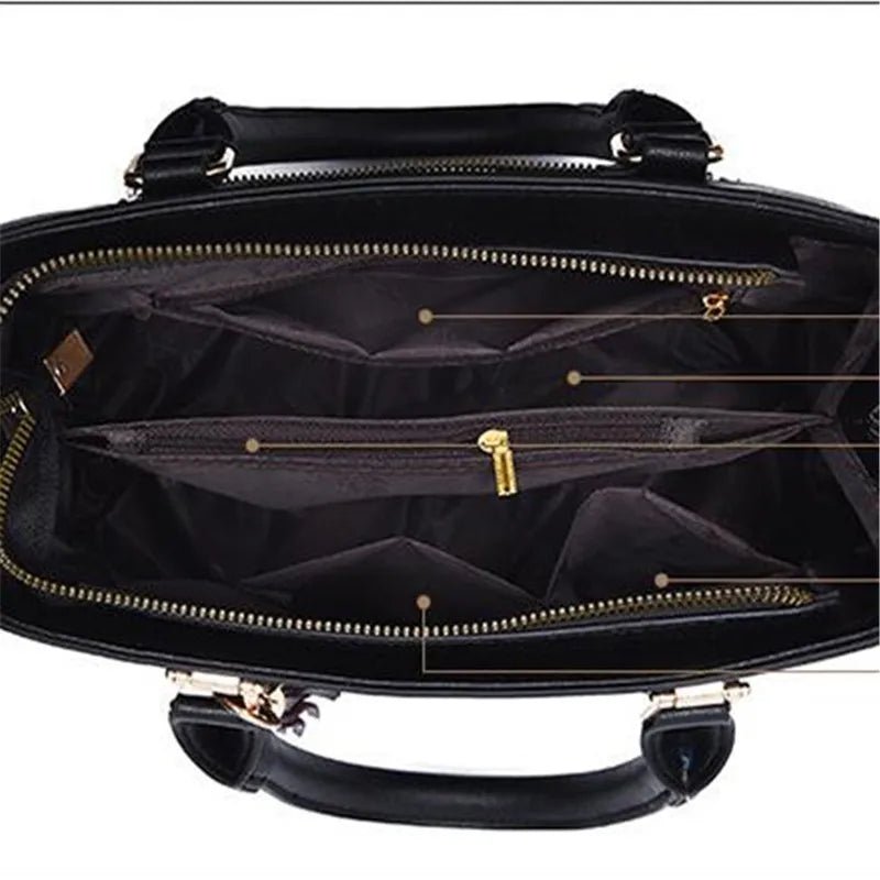 Large Capacity Women's Tote Bag PU Leather Handbag Shoulder Wallet Bags