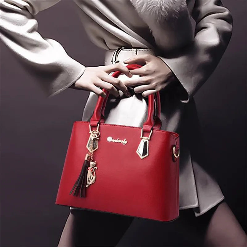 Large Capacity Women's Tote Bag PU Leather Handbag Shoulder Wallet Bags