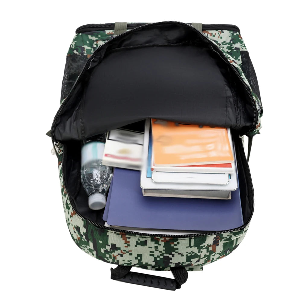 Large Capacity Backpack Mountaineering Bag Oxford Trekking Rucksack Camouflage