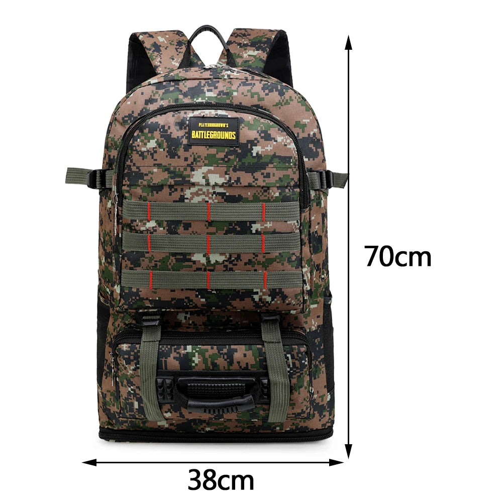 Large Capacity Backpack Mountaineering Bag Oxford Trekking Rucksack Camouflage