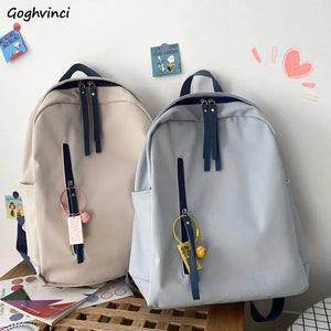 Large Capacity Women's Backpack Solid Harajuku Ulzzang Casual School Bags