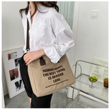 Women's Large Canvas Shoulder Bag - Spacious Tote Purse