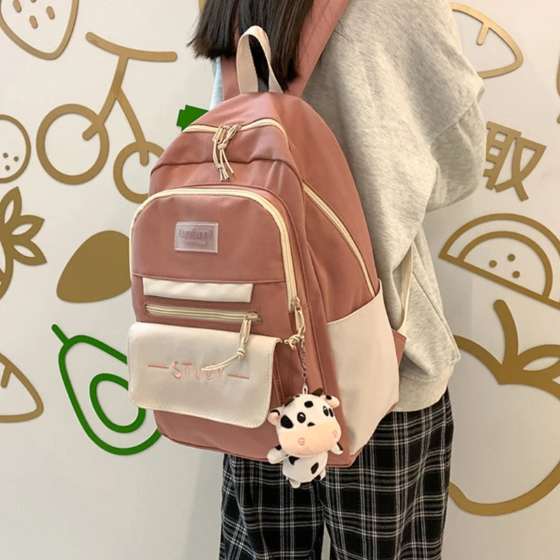 Large Capacity Multi-Pocket Nylon Backpack Travel Rucksack