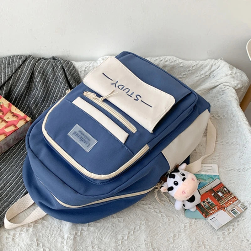 Large Capacity Multi-Pocket Nylon Backpack Travel Rucksack