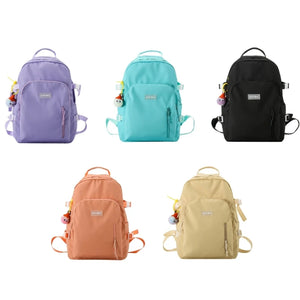 Large Capacity Nylon Backpack with Pendant for Student Teenagers