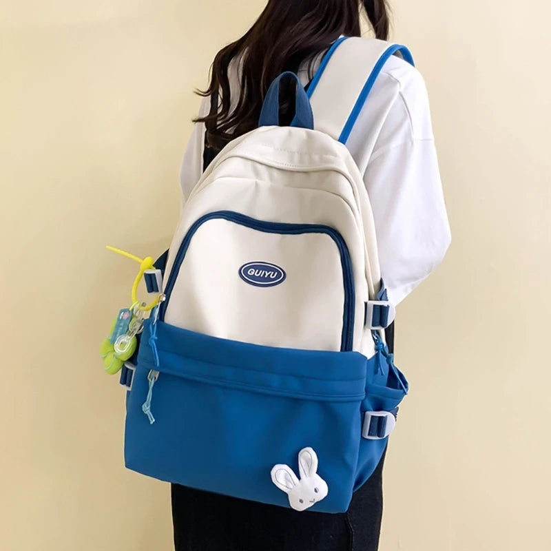 Large Capacity Nylon Backpack with Pendant