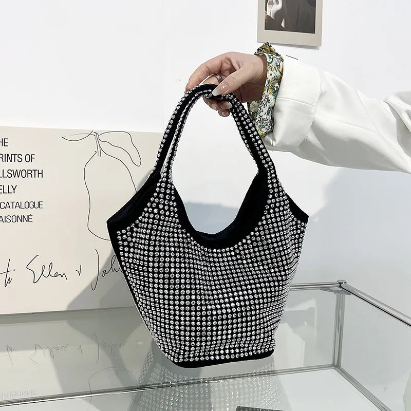Bright Diamond Bucket Bag One Shoulder Portable Dinner Bag