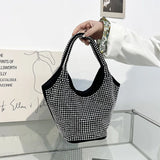 Bright Diamond Bucket Bag One Shoulder Portable Dinner Bag