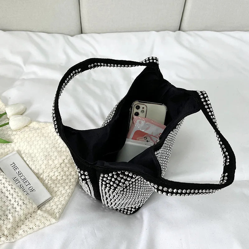 Bright Diamond Bucket Bag One Shoulder Portable Dinner Bag