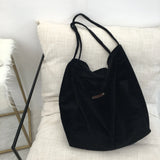 Large Capacity Canvas Shoulder Bag Corduroy Lazy Shopping Tote Bag
