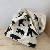 Large Capacity Canvas Tote Shoulder Bag Cotton Reusable Shopping for Women