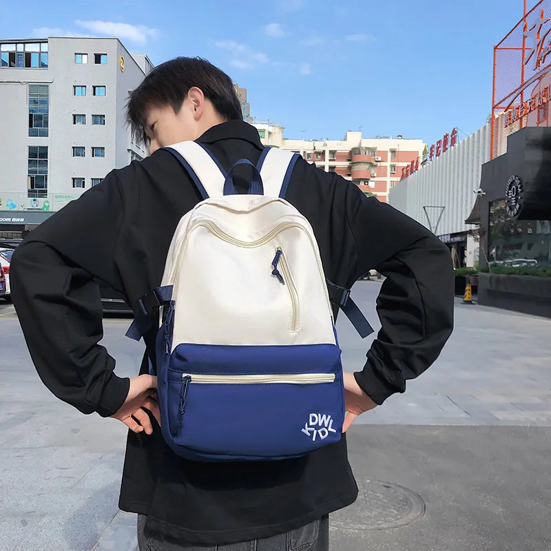 Large Capacity Canvas Backpack Student School Bag