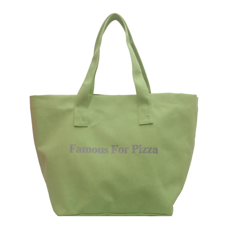 Letter Messenger Canvas Tote Bag Soft Girl Book Shopper Bags
