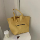 Letter Messenger Canvas Tote Bag Soft Girl Book Shopper Bags