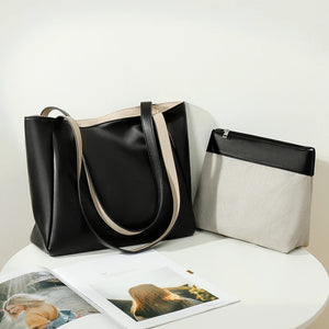 Large Capacity Women's Shoulder Bag Soft Pu Leather Handbags