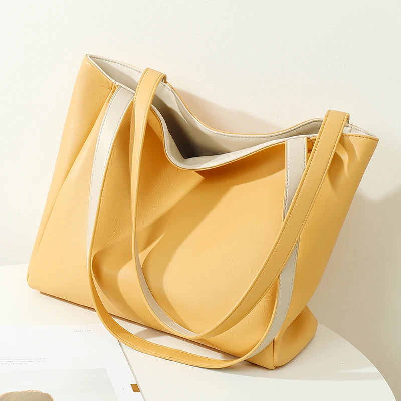 Large Capacity Women's Shoulder Bag Soft Pu Leather Handbags