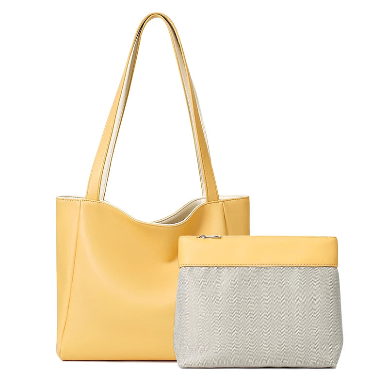 Large Capacity Women's Shoulder Bag Soft Pu Leather Handbags