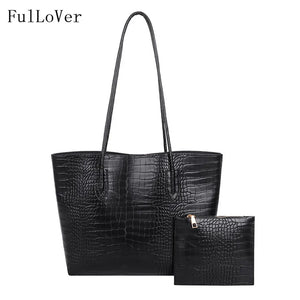Large Capacity Crocodile Pattern Shoulder Bag