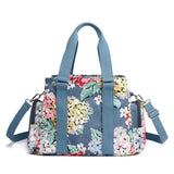 Printed Flower Women Crossbody Bag Nylon Ladies Top-Handle Bags